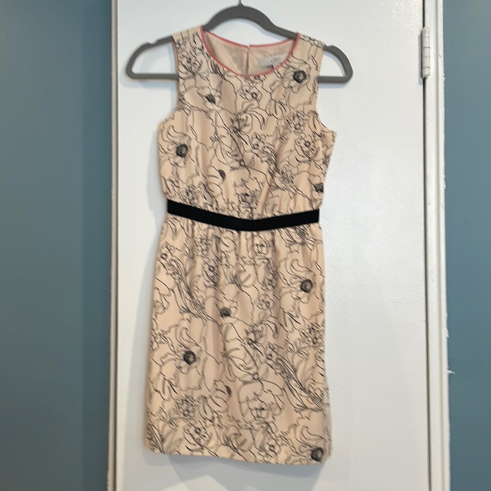 Pink Loft Dress with Black Detail and Belt, Size XSP